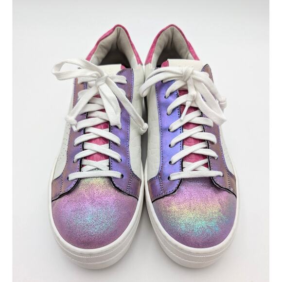 P448 Thea Platform Sneaker Shoes Lace-Up Women's Multi/White Size US8.5 EU39 - Picture 3 of 12